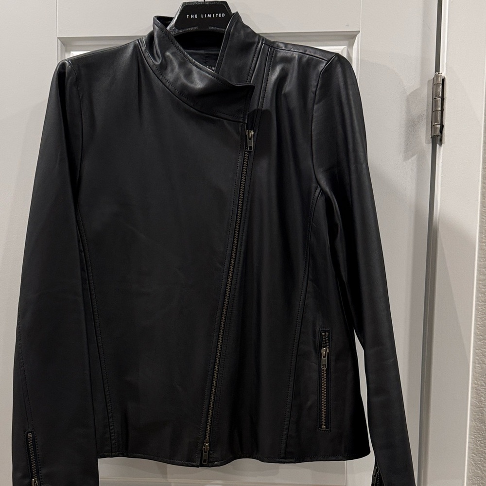 Eileen Fischer Black Leather jacket